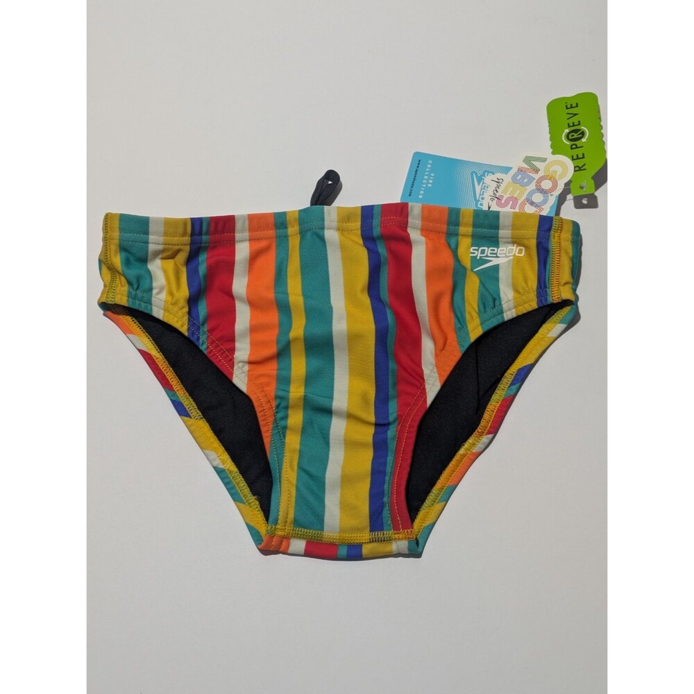 Speedo Eco Endurance Repreve Clean Stripe Swim Brief Men's Size 24